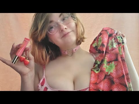 ASMR with Strawberry Themed Items 🍓