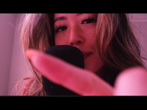 ASMR | Slow Hand Movements, Mouth Sounds and Whispering ( up close visual Triggers)