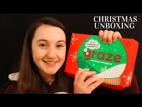 ASMR | Christmas GRAZE Unboxing ~ Tapping & Eating Sounds  (Soft Spoken)