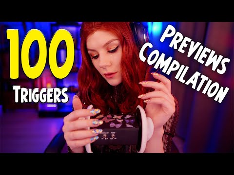 ASMR 100 Triggers in 8 Minutes (From 20 Videos) 💎 ASMR Previews Compilation