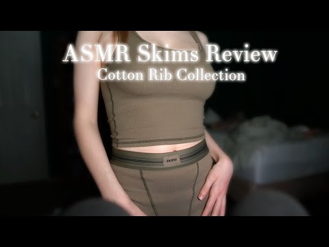 ASMR Skims Cotton Rib Boxer, Tank and Bralette Review (Whisper and Fabric Scratching)