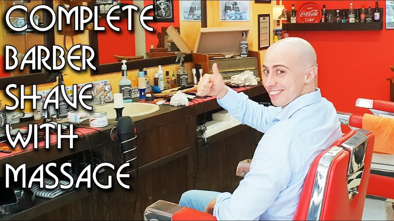 4k 💈 Complete Shave with Massage - Old School Italian Barber - ASMR sounds