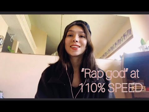 ASMRtist rapping the FAST PART of Eminem’s “rap god” at 110% SPEED!!!