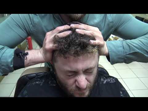 ASMR TURKISH BARBER 💈 head,scalp,chest,ear,face,back,arm,palm massage 💈 berber kafa,sırt,kol masajı