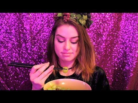 ASMR Eating Grapes and Playing with my New Lighting