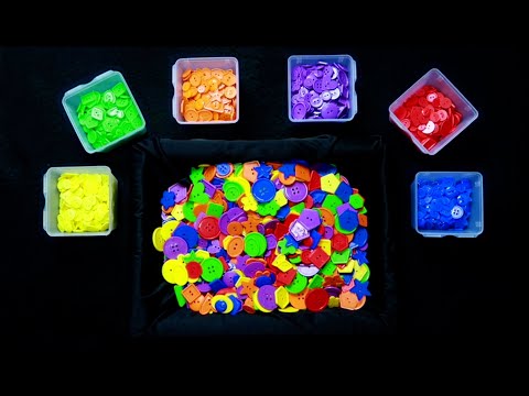 ASMR: Rummaging and Sorting Buttons by Color ( No Talking)