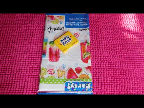 Cute Table Cloth For The Summer Plastic Sounds ASMR Juicy Fruit Chewing Gum