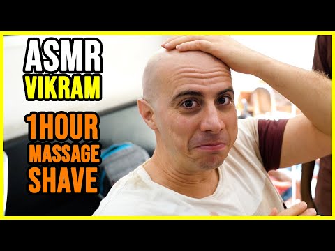 1 HOUR of RELAX: HEAD, SCALP, BACK MASSAGE, HEAD and FACE SHAVE 😴 by VIKRAM