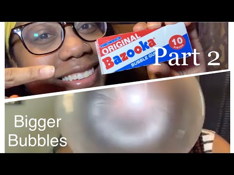 Relaxing Bubblegum ASMR | Chewing and Blowing Big Bubbles | Bazooka Gum Part 2