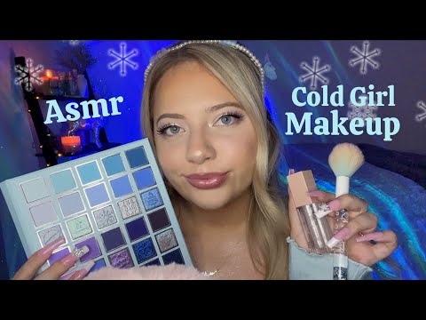 Asmr Doing Your ❄️Cold Girl Makeup ❄️ Tapping, Layered Sounds, Personal Attention