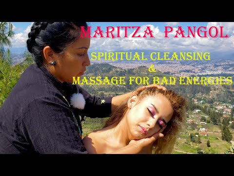 MARITZA ♥ ♥ ♥  PANGOL SPIRITUAL CLEANSING AND MASSAGE FOR BAD ENERGIES. ASMR ON LINE, RELAX MASSAGE.