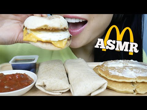 ASMR McDonald's BREAKFAST BURRITO + PANCAKES (EATING SOUNDS) NO TALKING | SAS-ASMR