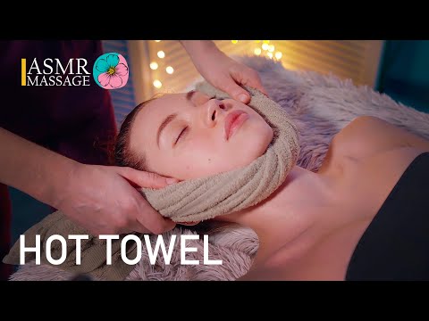 ASMR | MASSAGE | Hot towels relaxing massage (face, head, neck)