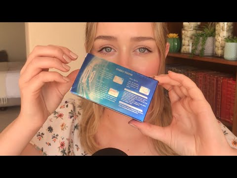 ASMR | mouth sounds w/teeth whitening strips🦷🤍