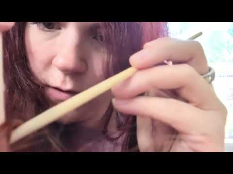 ASMR - Lice Check/Scalp Massage Role Play - Binaural hair, gloves and chopsticks sounds