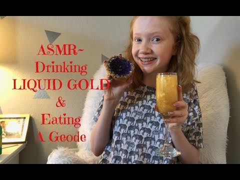 ASMR~ Drinking LIQUID GOLD & Eating A Geode