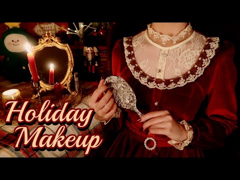 ASMR RP | Friend Gets You Dolled Up for the Holidays 🎄 (Hair Brushing & Makeup) {layered sounds}