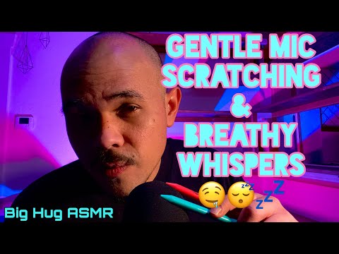 Gentle Mic Scratching ASMR, Deep Ear Whispers, it’s sleepy time for you 🤗😴!!