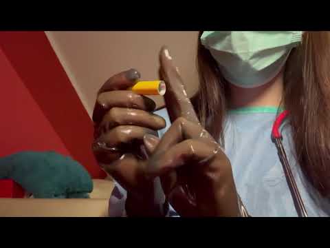 ASMR nurse at home gives you a check up during a thunderstorm [no talking]