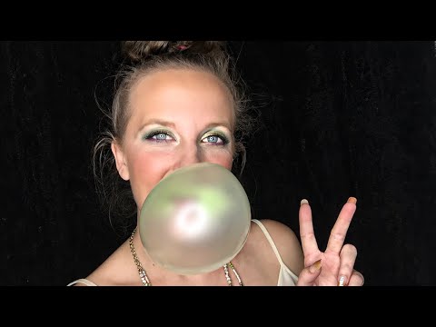 Chewing & Blowing Juicy Green Gum| No Talking| ASMR