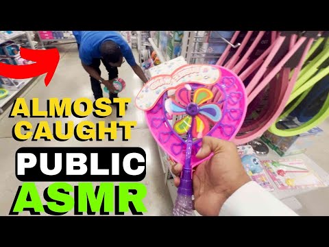 Almost CAUGHT Public ASMR tapping Rubbing by Department Store Employee | USE HEADPHONES for 3D Sound
