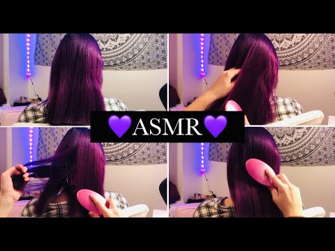 ASMR Brushing PURPLE Hair 💜✨