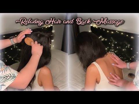 ASMR | Very relaxing hair combing massage and back scratching and soft touches