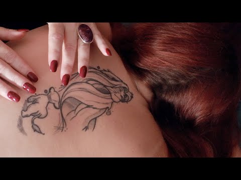 ASMR 🌟 Tattoo Colouring 🌟 Hair Brushing, Body Paints, Back Tracing