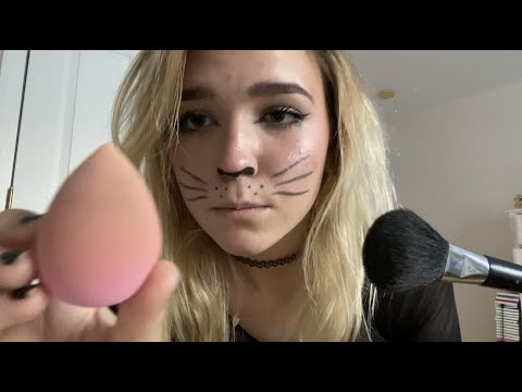 ASMR doing your halloween makeup roleplay 🎃