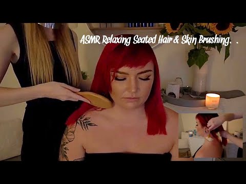 ASMR Relaxing Hair brushing with scalp, shoulder and neck massage & soft brushes. (No Talking)