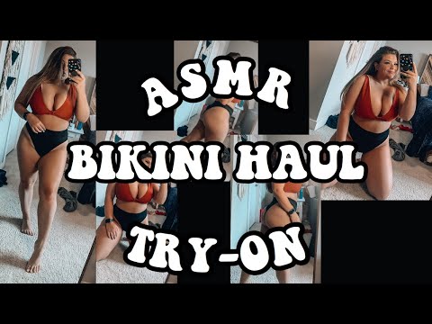 ASMR | Bikini Try-on Haul | Close-Up Whispers | (Fabric Sounds)