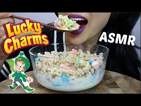 ASMR Lucky Charms Cereal (CRUNCHY MARSHMALLOWS EATING SOUNDS) No Talking | SAS-ASMR
