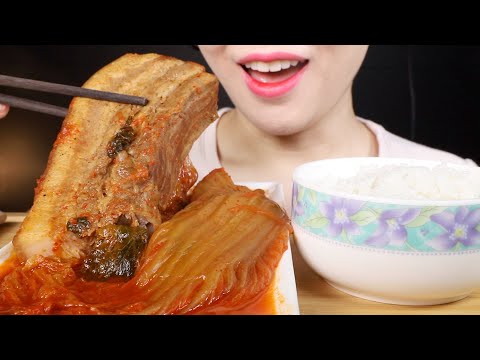 ASMR Braised Kimchi and Pork Belly | Kimchi-Jjim | Eating Sounds Mukbang