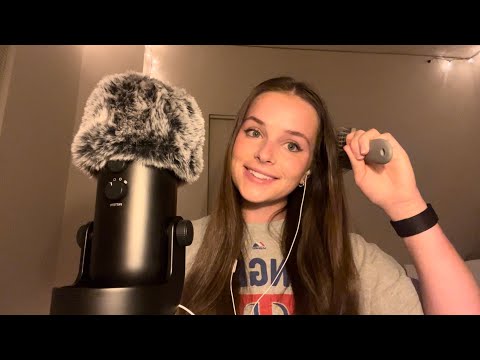 ASMR 🌙 mouth sounds💋, hair brushing, hand movements👏, tapping