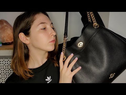 ASMR what's in my bag? | luxurious leather sounds & whispers 🤤