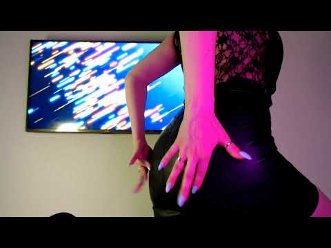 ASMR sratching, tapping, touches 🍑 fishnet dress, leather skirt, jeans shorts