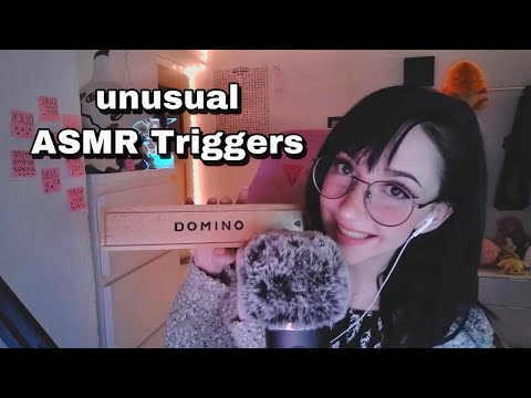 unusual ASMR Triggers ~ flyscreen + flashlight, cardboard, lint roller & domino story telling