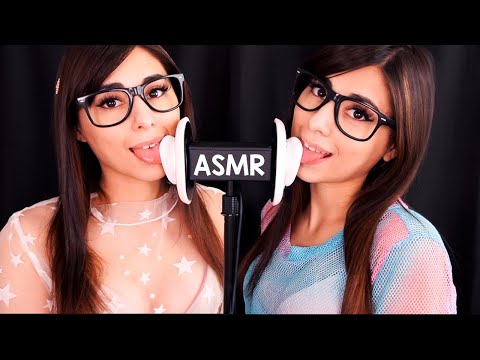 ASMR Twin Ear Licking 3.0 👯‍♀️ Tongue Flutters, Layered Sounds, & Ear Eating for SLEEP (20 min) 👅