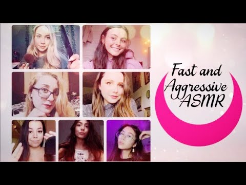 Fast & Aggressive ASMR Collab ~ Spontaneous, Tapping, Mouth Sounds, Scratching + (dim light)