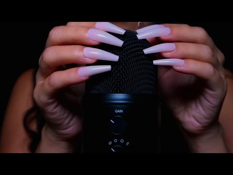 ASMR Deep & Slow Brain Scratch ~Sleep, Relaxation~ Mic covers & No cover w/Long Nails (No talking)