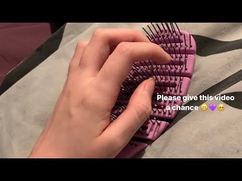 ASMR - Hair Brush Tapping + Scratching With A Black Screen (Includes Talking) Give It A Chance 🥺