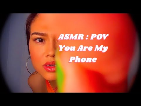 ASMR: POV You’re My IPhone | Cleaning My Phone | Camera Lens Tapping + Brushing | Gum Chewing