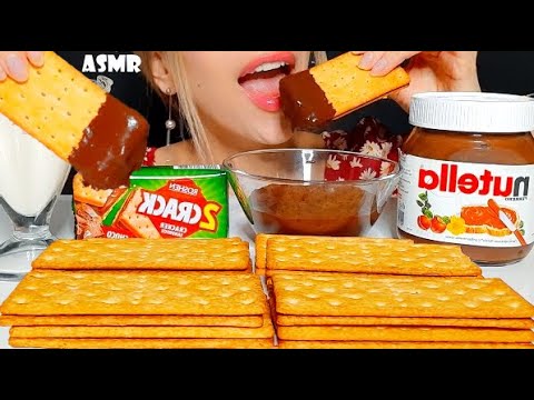 ASMR | Chip COOKIE with NUTELLA & Milk | EATING SOUNDS