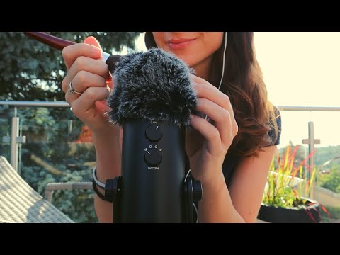 ASMR for Charity on my Balcony | Mic Scratching and Brushing + Whispered Rambles