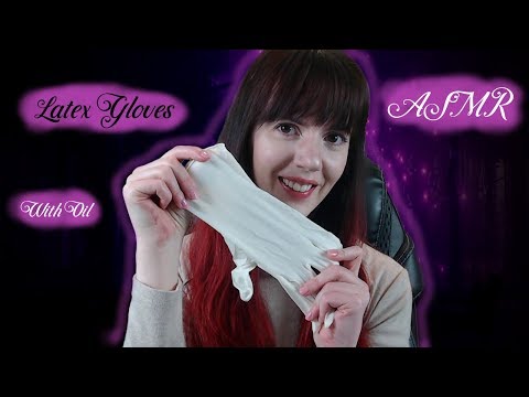 [ASMR] Latex gloves with Oil (Ear to Ear)