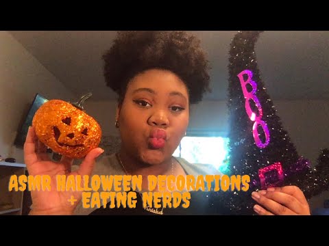 ASMR | Halloween Decorations Haul + Eating Nerds Candy