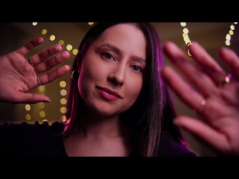 🌧 ASMR Hand movements + rain sounds to calm you down 💤  tongue clicking, fabric, crystal, +