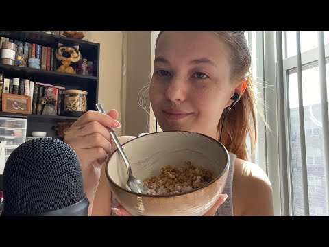 ASMR Eat with Me (with some mouth sounds)