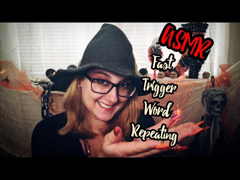 ASMR Fast and Aggressive Trigger Words ~ Trigger Words into Mouth Sounds  (halloween words)