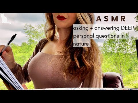 ASMR - personal question journaling session, soft spoken, countryside sounds